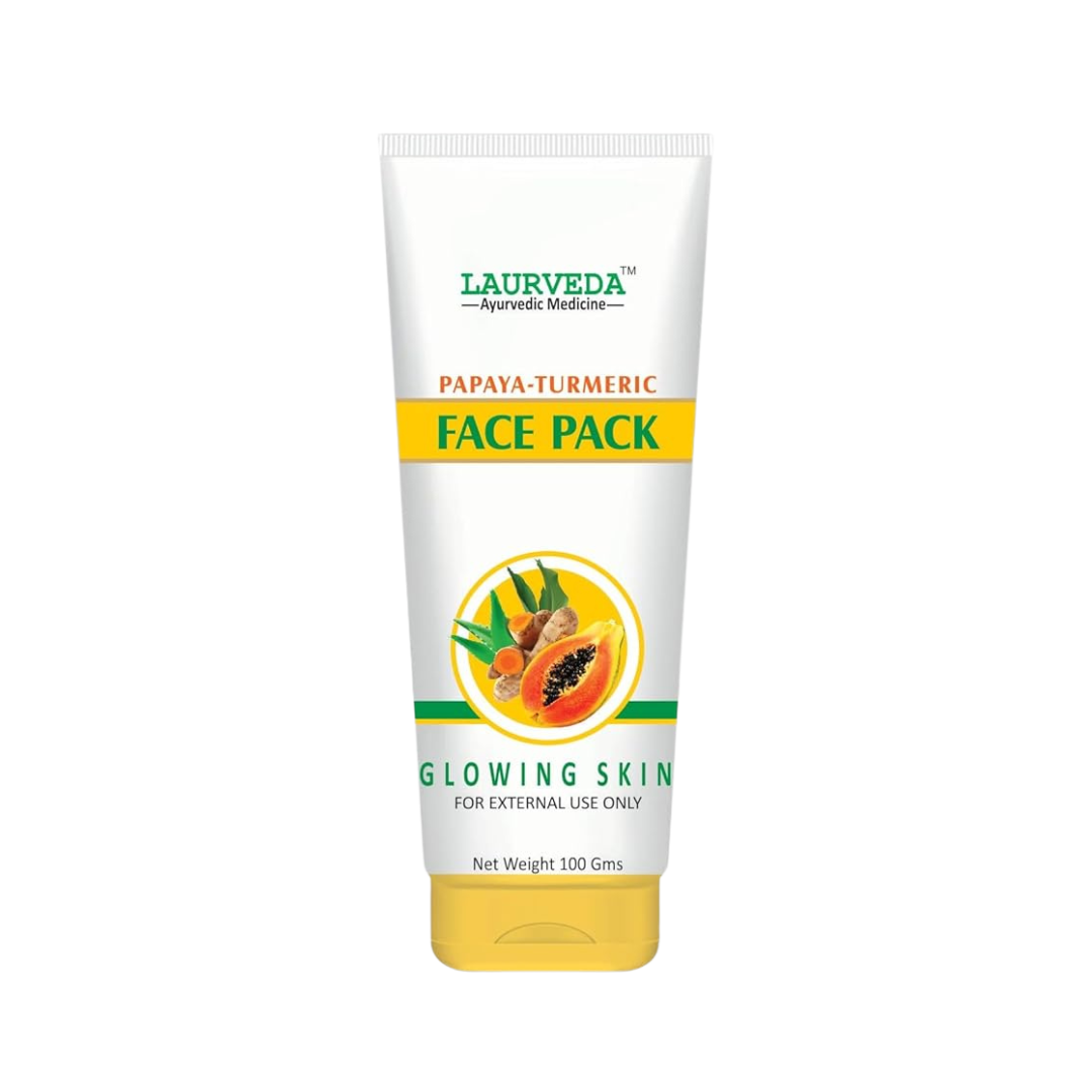 LAURVEDA Papaya Turmeric Face Pack I 100gm I For Glowing Skin I Effective against Dark circles and Hyperpigmentation. Brand: LAURVEDA